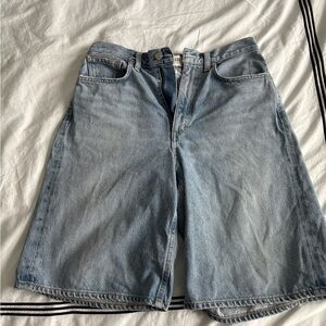 Agolde Light Blue Bermuda Denim Shorts